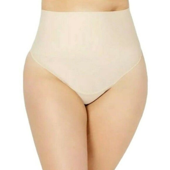 BOGO Maidenform Curvy Cooling Shaping Thong Firm Control Black Beige 4X NEW Lot - Picture 3 of 10